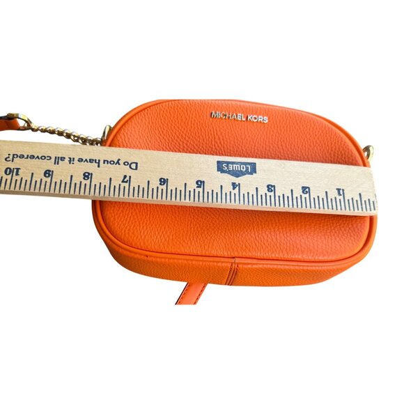 Michael Kors Orange Leather Crossbody Bag With Chain Strap - Picture 8 of 9